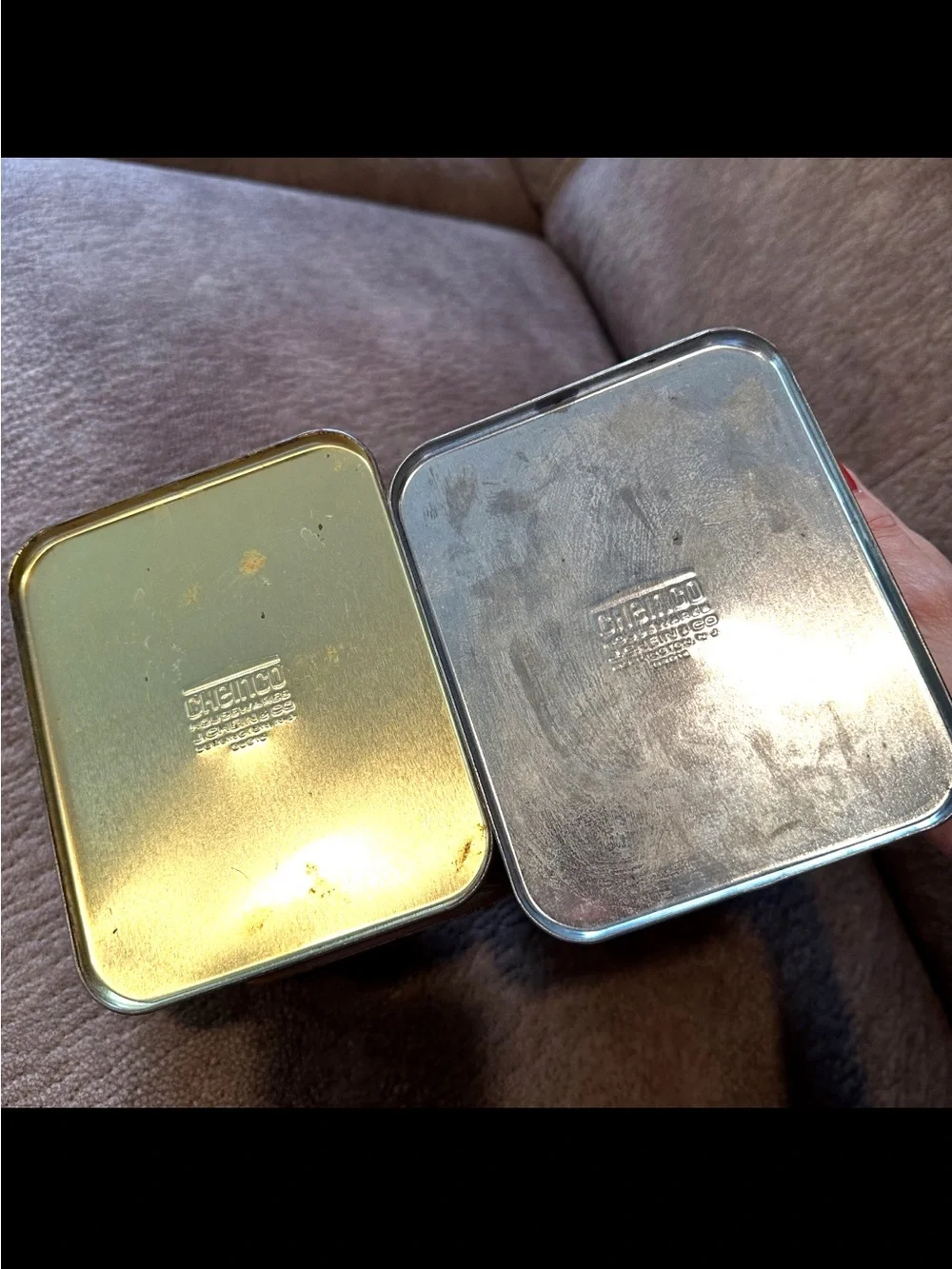 Vintage Bright Tiger Chewing Tobacco & New Dawn Colombian Coffee Tin Canisters